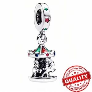 NWOT Spinning Carousel Dangle Charm Sterling Silver 925